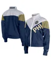 5th & Ocean Women'sâ Navy Philadelphia Union Leisure Cropped Full-zip Windbreaker Jacket