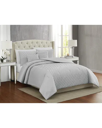 5th Avenue Lux James Pleated Comforter Set Multi M In Gray