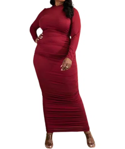 5th Culture Hooded Maxi Dress In Burgundy In White