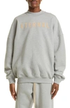 Fear Of God Flocked Cotton-jersey Sweatshirt In Warm Heather Grey