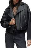 Allsaints Clarke Leather Biker Jacket In Black