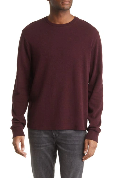 Frame Cashmere Crewneck Sweater In Heather Dark Burgundy