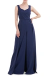 KAY UNGER ROSETTA BELTED MAXI JUMPSUIT