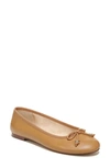 Sam Edelman Felicia Luxe Flat In Buff Tan Leather