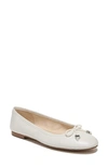 Sam Edelman Marisol Ballet Flat In Ivory Leather In White