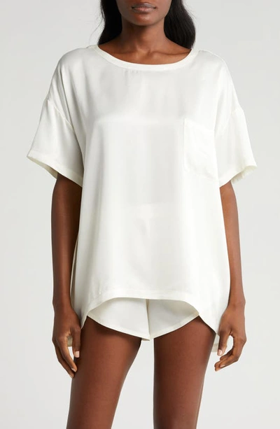 Lunya Washable Silk Tee Set In Tranquil White