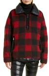 Holden Water Resistant Wool Blend & 700 Fill Power Down Reversible Half-zip Jacket In Red/ Black Plaid