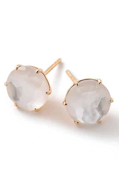 Ippolita 18k Yellow Gold Rock Candy Mother-of-pearl Doublet Medium Stud Earrings In White/gold