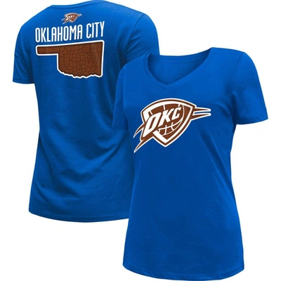 New Era Women's  Blue Oklahoma City Thunder 2022/23 City Edition V-neck T-shirt
