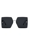 Dior 30montaigne 64mm Oversize Square Sunglasses In Gunmetal/ Smoke