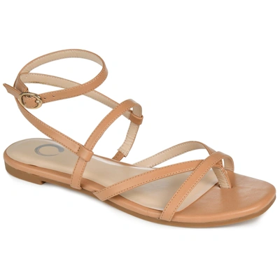 Journee Collection Women's Serissa Strappy Flat Sandals In Tan