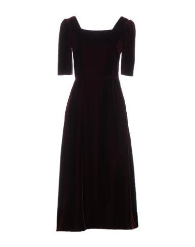 Saint Laurent 3/4 Length Dresses In Deep Purple