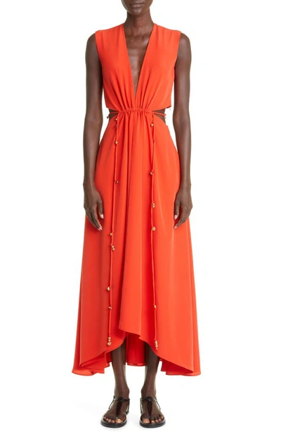 Altuzarra Ayubi Cutout Crepe Midi Dress In Ember