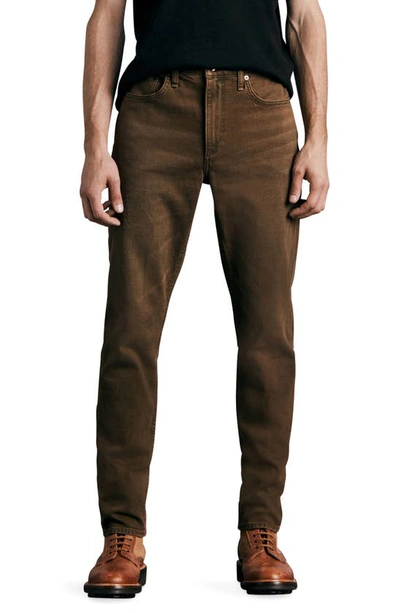 Rag & Bone Fit 2 Logo-embroidered Cotton-blend Chino Trousers In Brown