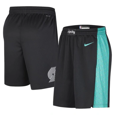Nike Portland Trail Blazers City Edition  Men's Dri-fit Nba Swingman Shorts In Black