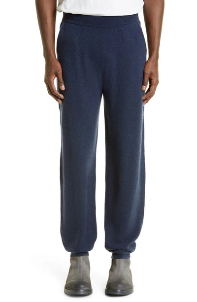 Frenckenberger Navy Hotoveli Lounge Pants In Black Blue