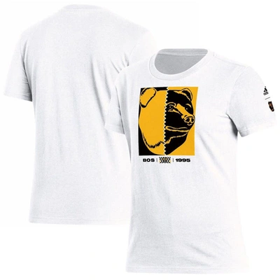 Adidas Originals Adidas White Boston Bruins Reverse Retro 2.0 Playmaker T-shirt