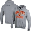 Champion Heather Gray Iowa State Cyclones High Motor Pullover Hoodie In Heather Gray