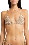 Vitamin A Natalie Miter Halter Top In Sparkle Stripe