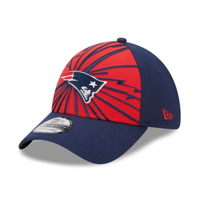 New Era Men's  Red, Navy New England Patriots Shattered 39thirty Flex Hat In Red,navy