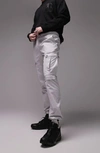 Topman Skinny Bungee Cargo Pants In Gray In Grey