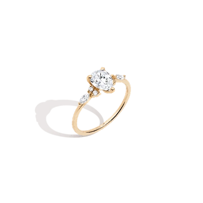 AURATE NEW YORK AURATE NEW YORK PEAR CUT FLORAL DIAMOND RING (NATURAL DIAMOND)