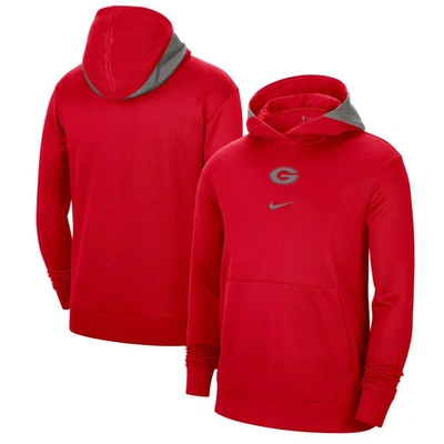 Nike Men's College Dri-fit Spotlight (georgia) Hoodie In Red