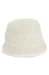 Jacquemus Le Bob Neve Faux Fur Bucket Hat In White