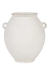Shop Renwil Yelva Stoneware Vase In Matte Off-white Finish
