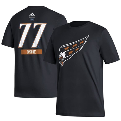 Adidas Originals Men's Adidas Tj Oshie Black Washington Capitals Reverse Retro 2.0 Name And Number T-shirt