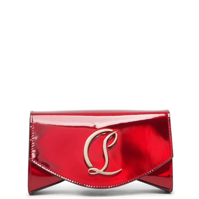 Christian Louboutin Loubi54 Patent Clutch Bag In Red