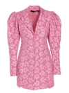 Rotate Birger Christensen Kalisha Fitted Jacquard Printed Blazer In Pink