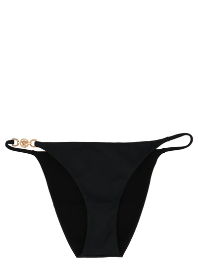 Versace Lycra Triangle Bikini Bottoms In Nero