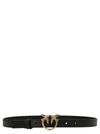 Pinko Love Berry Leather Belt In Black