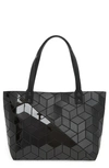 Patrizia Luca Diagonal Two-tone Geometric Tote Bag In M.black/ S.black
