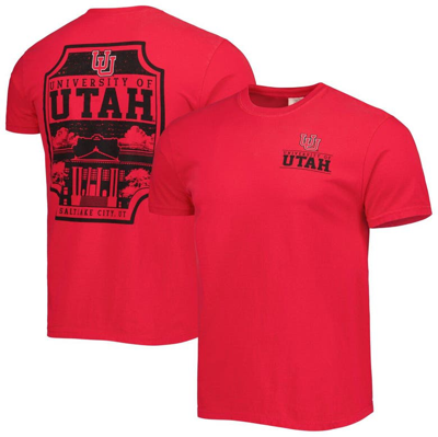 Image One Red Utah Utes Logo Campus Icon T-shirt