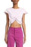 Isabel Marant Zineae Cropped Cotton Jersey T-shirt In Light Pink