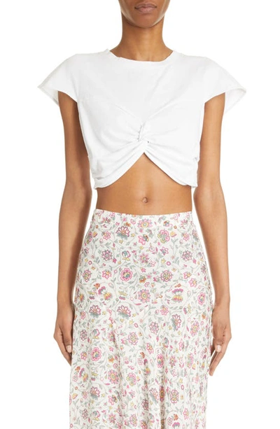 Isabel Marant Zineae Twisted Crop Top In White