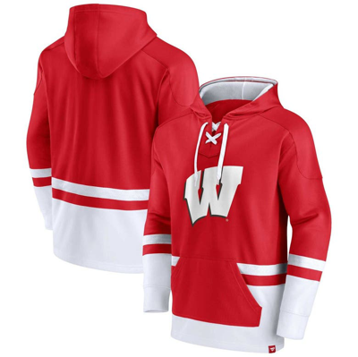 Fanatics Branded Red Wisconsin Badgers First Battle Pullover Hoodie