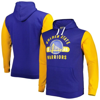 Fanatics Men's  Royal, Gold Golden State Warriors Big And Tall Bold Attack Pullover Hoodie In Royal,gold