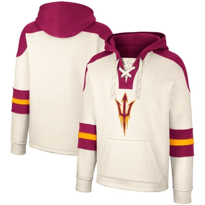 Colosseum Cream Arizona State Sun Devils Lace-up 4.0 Vintage Pullover Hoodie