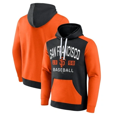 Fanatics Branded Black/orange San Francisco Giants Chip In Pullover Hoodie In Black,orange