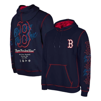 New Era Navy Boston Red Sox Team Split Pullover Hoodie