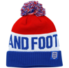 Nike Men's  Blue, Red England National Team Classic Stripe Cuffed Knit Hat With Pom In Blue