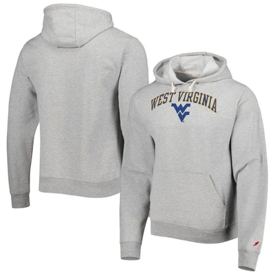 LEAGUE COLLEGIATE WEAR LEAGUE COLLEGIATE WEAR HEATHER GRAY WEST VIRGINIA MOUNTAINEERS ARCH ESSENTIAL PULLOVER HOODIE