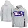 Fanatics Branded Heather Gray Philadelphia 76ers Wordmark French Terry Pullover Hoodie In Heather Gray