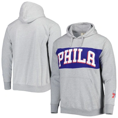 Fanatics Branded Heather Gray Philadelphia 76ers Wordmark French Terry Pullover Hoodie