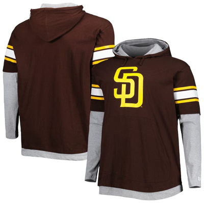 New Era Men's  Brown San Diego Padres Big And Tall Twofer Pullover Hoodie