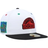 NEW ERA NEW ERA WHITE/BLACK COLORADO ROCKIES 25TH ANNIVERSARY PRIMARY EYE 59FIFTY FITTED HAT