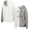 GAMEDAY COUTURE GAMEDAY COUTURE GRAY/WHITE MICHIGAN STATE SPARTANS SPLIT PULLOVER HOODIE